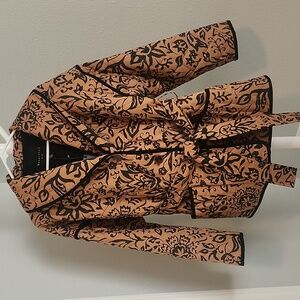 Bagatelle Floral Tan and Black Quilted Jacket